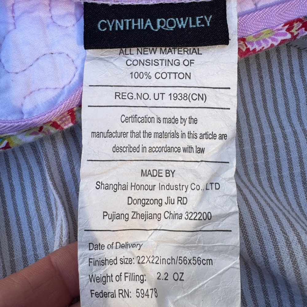 Cynthia Rowley Quilt Set Full Queen Purple Pink Paisley Patchwork 3pc Cotton - Picture 7 of 16